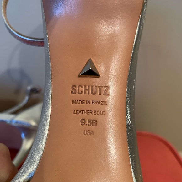 Shutz silver bling heels w/ankle strap - Picture 7 of 9